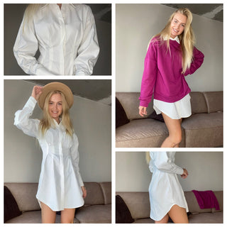 Mnealways18 Spring Summer Bodycon Dress Women Khaki Long Sleeve Pleated Shirt Dress Office Ladies Solid Lapel Casual Mini Dresss ALODIA STORE