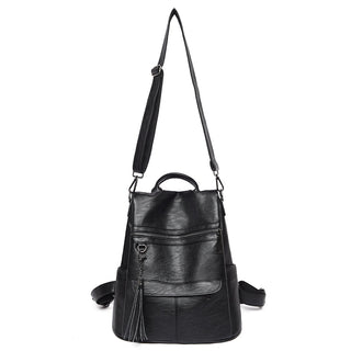 New Women Backpacks Soft Leather Fashion Casual Tassel ALODIA STORE