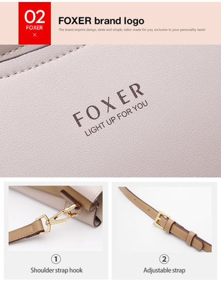 FOXER Elegant Bag Leather Lady Handbag Simple Tote bag ALODIA STORE