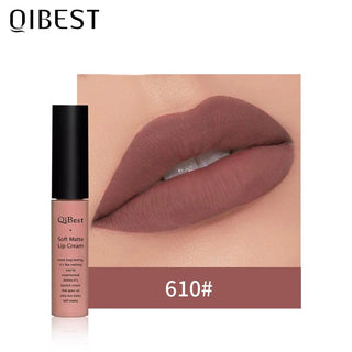QIBEST Matte Lip Gloss Lip Makeup 34 Colors Velet Nude Waterproof Lipgloss Matte Lipstick Liquid Lipstick Long lasting Lip Tint ALODIA STORE