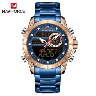 NAVIFORCE Luxury Original Sports Wrist Watch For Men Quartz Steel Waterproof Dual Display Fashion Watches Relogio Masculino 9163 ALODIA STORE