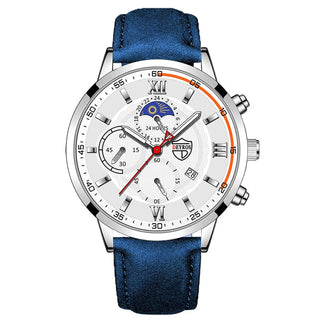 Fashion Mens Sports Watches Man Business Quartz Wristwatch Luxury Black Leather Bracelet Men Casual Luminous Clock Watch ALODIA STORE