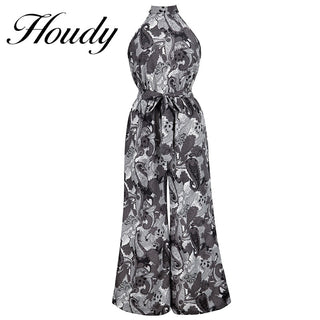 Fashion Sexy Female Wide-Leg Tropical Dress Sleeveless Elegant Tie Long Dress Party Bridesmaid Robe Long Skirt Party Dress ALODIA STORE