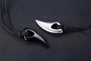 Fashional Domineering Men's Pendant Necklace Adjustable Color Stainless Steel Wolf Teeth Tribal Polished Necklace ALODIA STORE