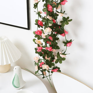 Rose Artificial Silk Flowers Garland for Christmas Wedding Home Room Autumn Backdrop Decor Garden Arch Arrange Fake Plant Vine ALODIA STORE