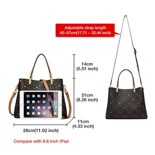 FOXER Business Lady Elegant Handbag Large Capacity Commuter Totes Style Signature Bag for Women Monogram PVC Purse Shoulder Bags ALODIA STORE