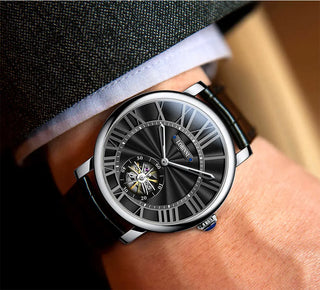 Switzerland Luxury Brand Men Skeleton Watch Leather Seagull Movement Automatic Men Watch Business relogios masculino Waterproof ALODIA STORE