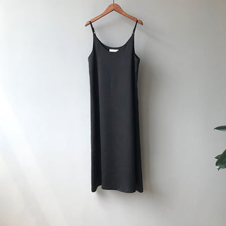 Spring summer Woman Tank Dress Casual Satin Sexy Camisole Elastic Female Home Beach Dresses v-neck camis sexy dress ALODIA STORE
