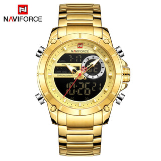 NAVIFORCE Luxury Original Sports Wrist Watch For Men Quartz Steel Waterproof Dual Display Fashion Watches Relogio Masculino 9163 ALODIA STORE