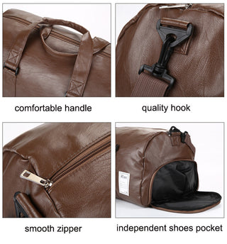 Travel Bag Carry on Luggage Duffel Bags Large PU Leather Tote Belt Weekend Crossbody Bag Overnight Solid sac de voyage XA88WC ALODIA STORE