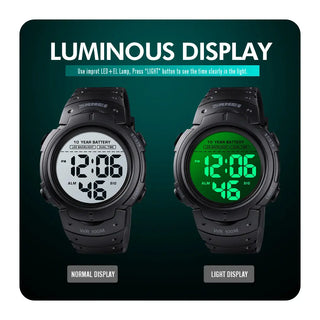 SKMEI Outdoor Sport Watch 100M Waterproof Digital Watch Men Fashion Led Light Stopwatch Wrist Watch Men's Clock Reloj Hombre ALODIA STORE