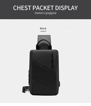 EURCOOL Crossbody Bag Men USB Charging Chest Pack Travel Water Repellent Hand Casual Shoulder Bag Male Purses сумки на плечо ALODIA STORE
