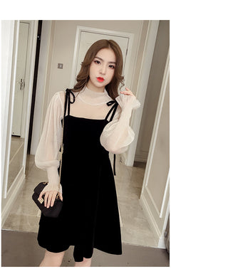 Spring New Elegant Two Piece Korean Dress ALODIA STORE