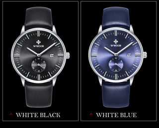Famous Brand WWOOR Watch Men Luxury Casual Quartz Watches For Men Sports Business Leather Wrist Watch Men Relogio Masculino ALODIA STORE