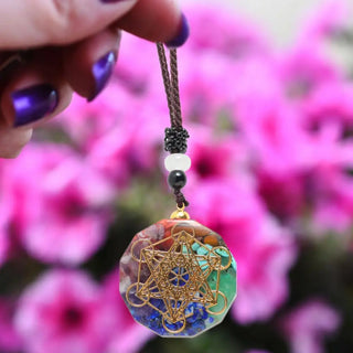 Natural Crystal Chakra Orgone Energy 7 Chakra Stones Pendant Energizing Necklace Absorbs Negative Energy Bring Lucky Necklace ALODIA STORE