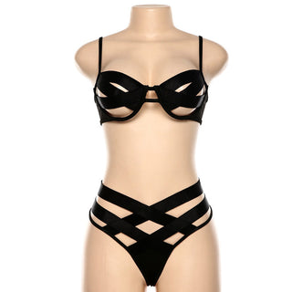 Echonight Transparent Lingerie Bandage Hollow Out Women's Underwear Set Sexy Female Bra and Party Set Erotic Lingerie Wholesale ALODIA STORE