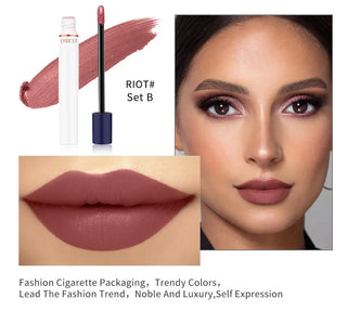 QIBEST Matte Liquid Lipstick Makeup Set Lip Makeup Set Long Lasting Lip Gloss Waterproof Lip Tint Matte Lipgloss Cosmetic Kit - Alodia Store