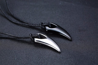 Fashional Domineering Men's Pendant Necklace Adjustable Color Stainless Steel Wolf Teeth Tribal Polished Necklace ALODIA STORE