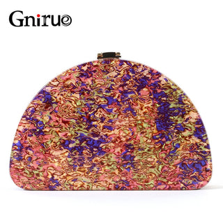 Semicircle Acrylic Wallet Women Evening Clutches Design Bag ALODIA STORE