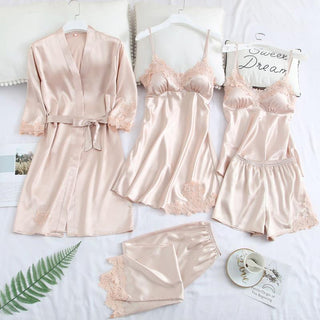 Sexy Lady Women Satin Short Kimono Robe Pajamas Bathrobe Print Floral Sleepwear Soft Wedding Bride Bridesmaid Homewear ALODIA STORE