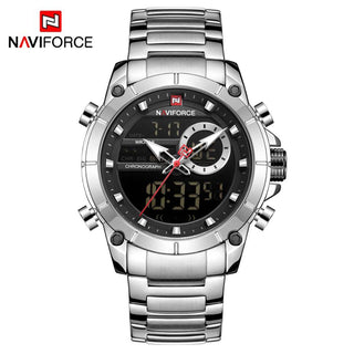 NAVIFORCE Luxury Original Sports Wrist Watch For Men Quartz Steel Waterproof Dual Display Fashion Watches Relogio Masculino 9163 ALODIA STORE