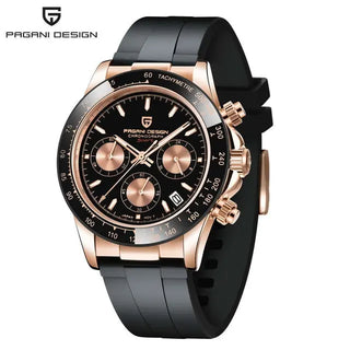 PAGANI DESIGN Top Brand New Rubber Strap Chronograph Watch Men Quartz Wristwatch Luxury Sapphire Glass Sports Watch Men Relogio ALODIA STORE