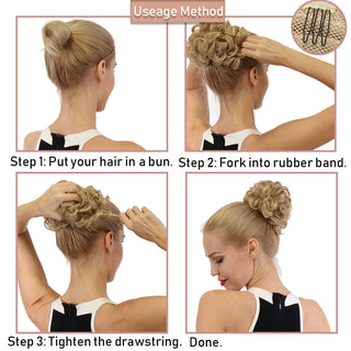 HAIRRO Synthetic Chignon Drawstring Scrunchies Elastic Band Hair Bun Straight Updo Hairpiece Synthetic Hair Natural Fake Hair ALODIA STORE