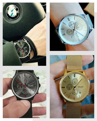 MEGIR Watch Men Stainless Steel Quartz Men Watches Chronograph Watch Clock Men Relogio Masculino for Male Students Relogios ALODIA STORE
