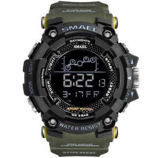 SMAEL Mens Watch Military Waterproof Sport WristWatch Digital Stopwatches For Men 1802 Military Electronic Watches Male Clock ALODIA STORE