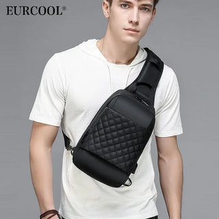 EURCOOL Messenger Bag for Men Black Crossbody Bags men for 7.9" iPad W