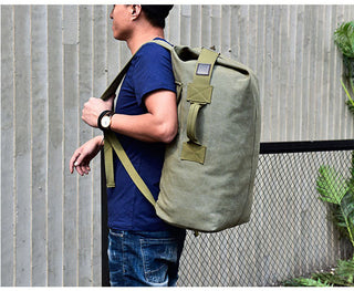 Large Man Travel Bag Mountaineering Backpack Male Luggage Canvas Bucket Shoulder Army Bags For Boys Men Backpacks mochilas XA88C ALODIA STORE