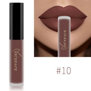 NICEFACE Lip Gloss Nude Matte Liquid Lipstick Lipgloss Waterproof Lip - Alodia Store