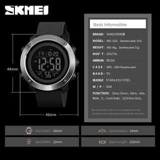 SKMEI Sport Watch Men Luxury Brand 5Bar Waterproof Watches Montre Men Alarm Clock Fashion Digital Watch Relogio Masculino 1426 ALODIA STORE