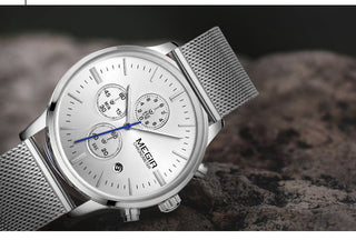 MEGIR Watch Men Stainless Steel Quartz Men Watches Chronograph Watch Clock Men Relogio Masculino for Male Students Relogios ALODIA STORE