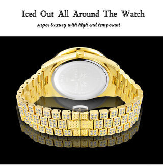 MISSFOX Men's Watch 2020 Top Selling Luxury Brand Gold Men Fashion Watches Men Big Diamond Bracelet Luxury Watch Men Gift Box ALODIA STORE