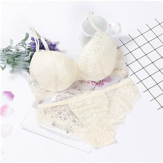 lingerie porno push up bra set intimates lace top and panties lace underwear set 3/4 cup underwear set women ALODIA STORE