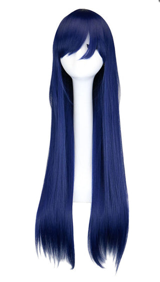 QQXCAIW Long Straight Cosplay Wig Black Purple Pink Blue Sliver Gray Blonde White Orange Brown Synthetic Hair Wigs ALODIA STORE