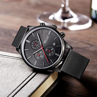 MEGIR Watch Men Stainless Steel Quartz Men Watches Chronograph Watch Clock Men Relogio Masculino for Male Students Relogios ALODIA STORE