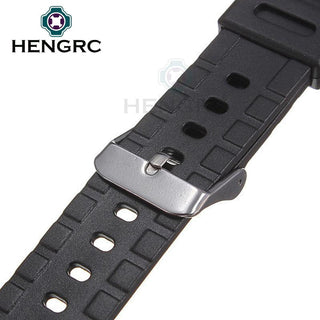 Silicone Watchbands 18 20 22mm Men Black Sports Diving Rubber Watch Strap Silver Stainless Steel Buckle ALODIA STORE