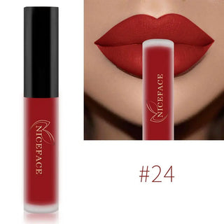 NICEFACE Lip Gloss Nude Matte Liquid Lipstick Lipgloss Waterproof Lip - Alodia Store