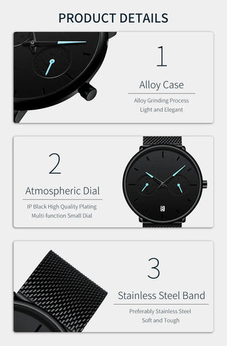 Mens Watches CRRJU Full Steel Casual Waterproof Watch for Man Sport Quartz Watch Men's Dress Calendar Watch Relogio Masculino ALODIA STORE