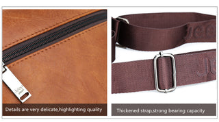 JEEP BULUO Man Leather Bag Shoulder Crossbody Bags For Men Cow Split Leather Male iPad Business Messenger Bag ALODIA STORE