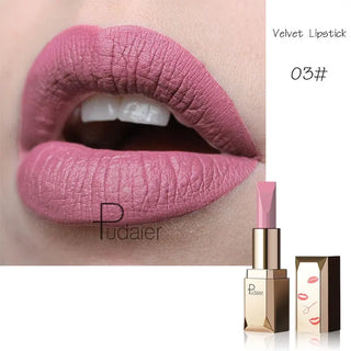 Pudaier Matte Lipstick Waterproof Lip Makeup 26 Colors Long Lasting Moisturizer Lip Tint Korean Black Velvet Nude Matte Lipstick - Alodia Store