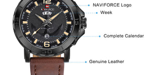NAVIFORCE Men's Fashion Business Quartz Wristwatches Creative Sports Watches Men Luxury Brand Watch Clock Male Relogio Masculino ALODIA STORE