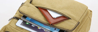 Men Canvas Shoulder Bag Multifunction Casual Travel Crossbody Bags Vintage Solid Zipper Men Messenger Top-handle Handbags ALODIA STORE