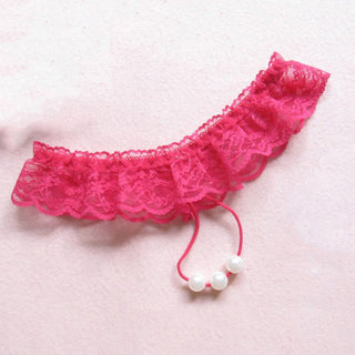 Sexy Women Pearl Panties Lace G String Temptation Underwear Ladies Tanga Hipster Thong Transparent Dessous Elastic Underpants ALODIA STORE