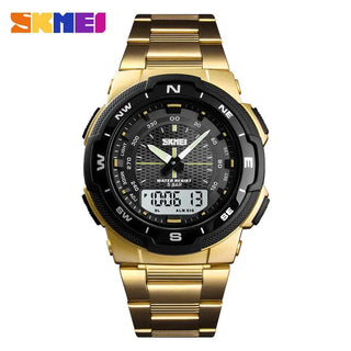 SKMEI Men Watch Fashion Quartz Sports Watches Stainless Steel Strap Men Watches Top Brand Luxury Business Waterproof Wrist Watch ALODIA STORE