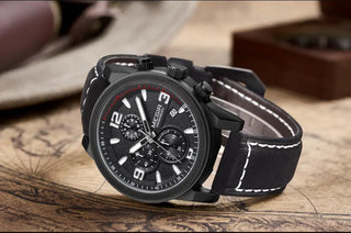 MEGIR Fashion Sport Watch Men Luxury Brand Men Quartz Watches Chronogragph Clock Leather Band Army Military Wrist Watch 2026 ALODIA STORE