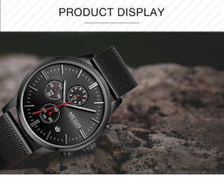 MEGIR Watch Men Stainless Steel Quartz Men Watches Chronograph Watch Clock Men Relogio Masculino for Male Students Relogios ALODIA STORE