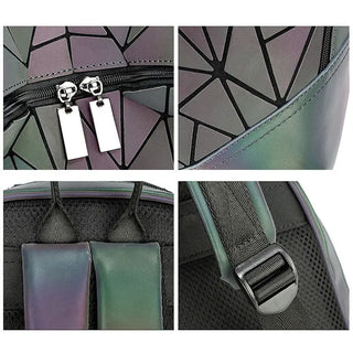 New Women Backpack Geometric Folding Bag Small Students School Bags For Teenage Girls Luminous Backpacks Hologram Daily Backpack ALODIA STORE